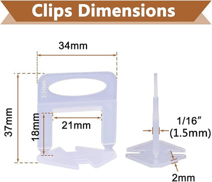 600 PCS Tile Leveling System Clips 1/16'' 600-Piece Tiles Leveler Spacers Tool - Image 3