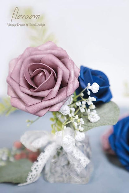 Floroom Artificial Flowers 25pcs Real Looking Rosy Brown Foam Fake Roses - Image 5