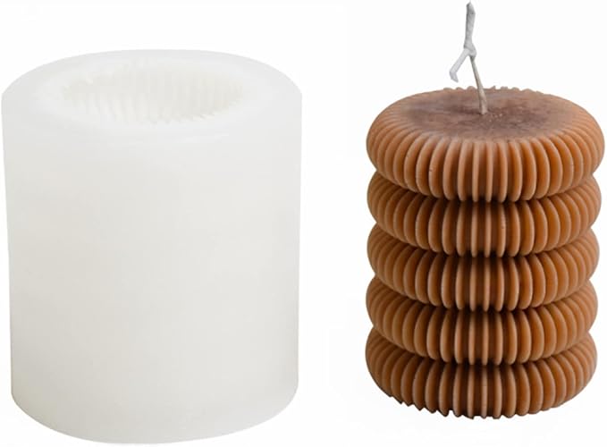 Tire Stripe Candle Silicone Mold Creative Column Candle Soap Mold Fondant by Anktily