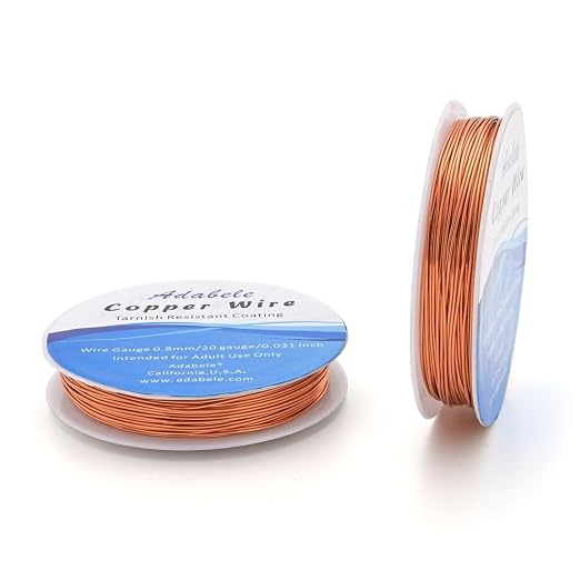 Adabele 65 Feet Premium Tarnish Resistant Round Bare Raw Jewelry Copper Wire by AdabeleLLC
