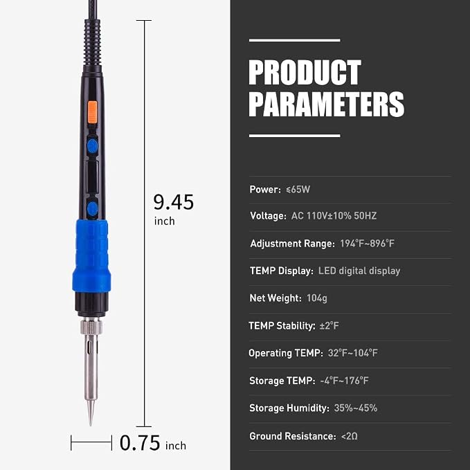 Soldering Iron Kit Solder Gun - 110V 65W Portable Temp Adjustable Pen Type - Image 2