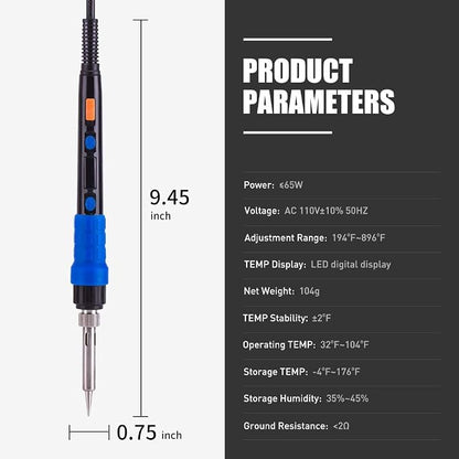 Soldering Iron Kit Solder Gun - 110V 65W Portable Temp Adjustable Pen Type - Image 2