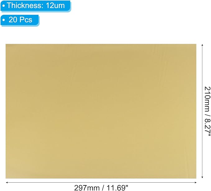 PATIKIL 11.7x8.3" Hot Stamping Foil Paper Sheet, 20 Sheets A4 Heat Transfer Hot - Image 2