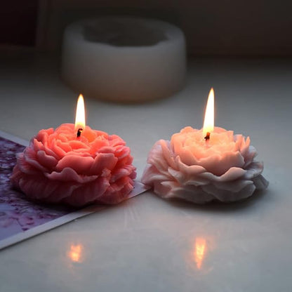 3 Pcs Peony Flower Silicone Candle Molds Set, 3D Peony and Rose Silicone Resin - Image 7