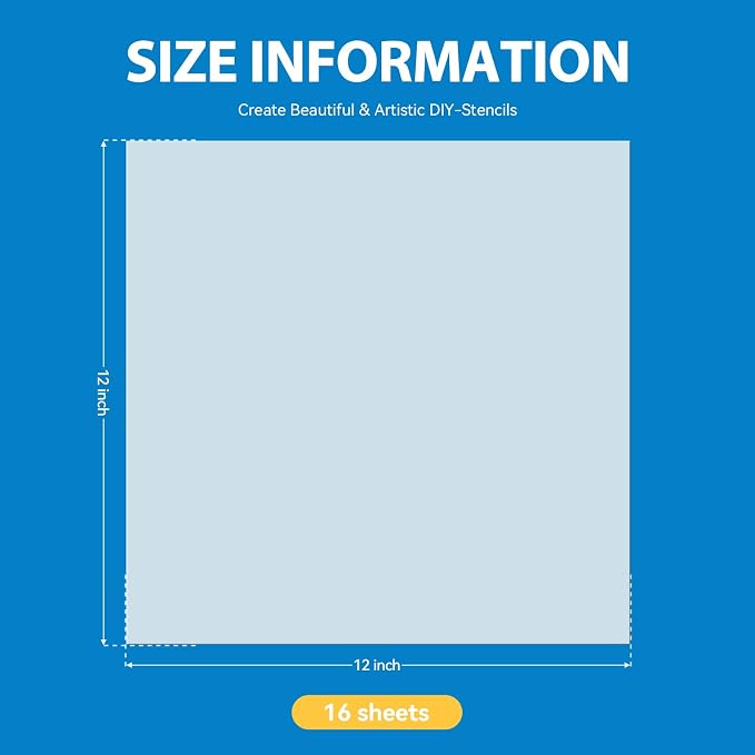 16 Pack 7.5mil Mylar Sheet, 12 X 12 Inch Translucent Blank Stencil Paper - Image 2