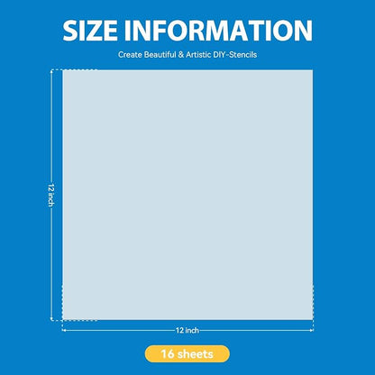16 Pack 7.5mil Mylar Sheet, 12 X 12 Inch Translucent Blank Stencil Paper - Image 2