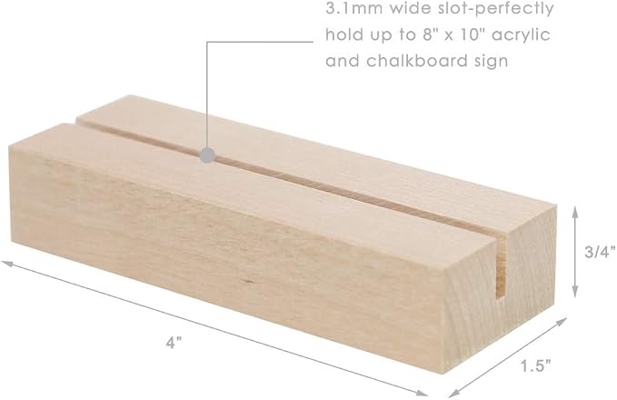 UNIQOOO 20 Pack 4" Wood Stands for Wedding Acrylic Sign, Wood Table Number - Image 6