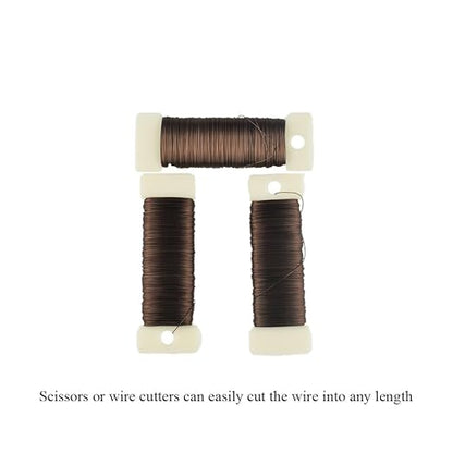 HAHIYO 26Gauge Coffee Color Metal Floral Wire - Image 6