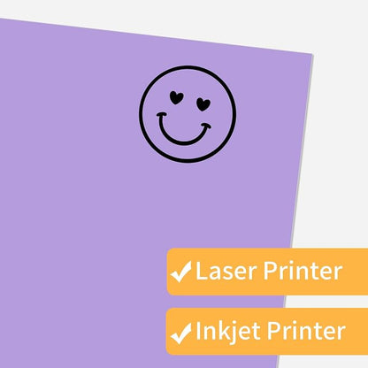 Printable Sticker Paper, 20 Sheets Purple Printable Sticker Paper, Laser/Inkjet - Image 3