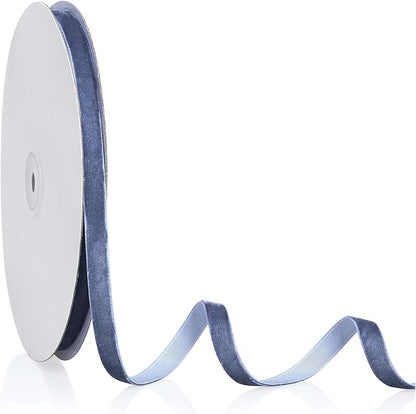 3/8" X 20 Yards Dusty Blue Velvet Ribbon by Bomybaw