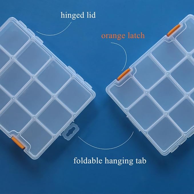 BangQiao 4 Pack 12 Grids Clear Plastic Storage Box - Image 5