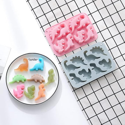 2 Pack Cute Dinosaur Silicone Molds 3D Dinosaur Themed Baking Mould Tray DIY - Image 8