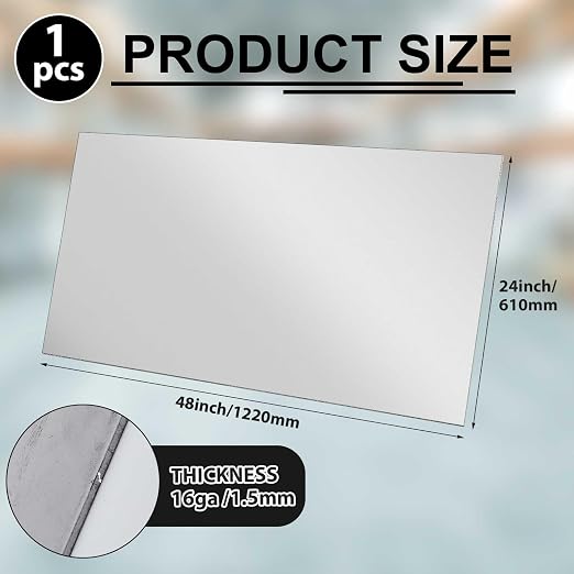 1 Pcs 16 Gauge 24 x 48 Inch Metal Steel Sheet Steel Plate Mild Carbon Cold - Image 2