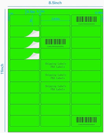 STARLIBOO 1" x 2-5/8" Address Labels- Neon Color Fluorescent Stickers - Image 2