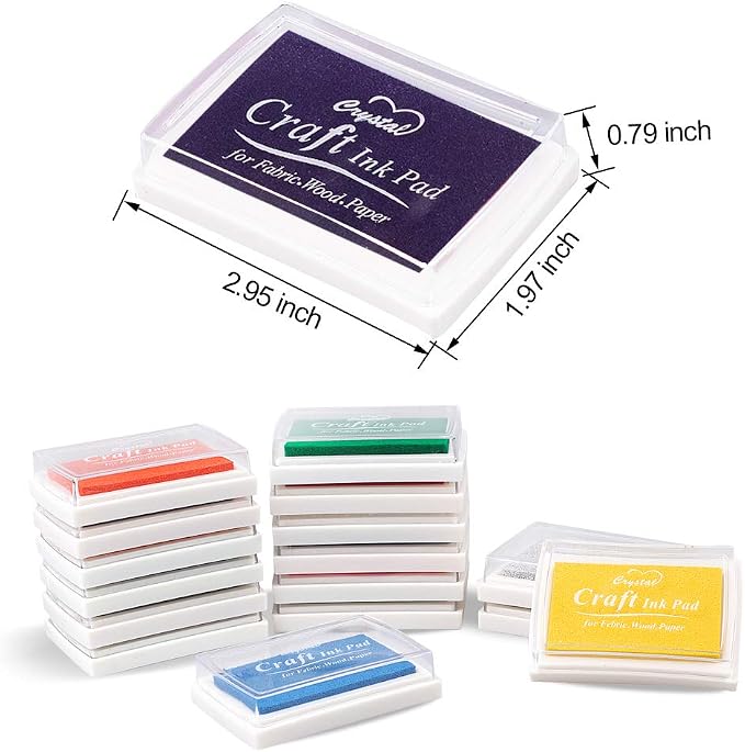 XoreArt Finger Ink Pads for Kids Washable Craft Ink Stamp Pads, 16 Color DIY - Image 2