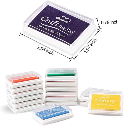 XoreArt Finger Ink Pads for Kids Washable Craft Ink Stamp Pads, 16 Color DIY - Image 2