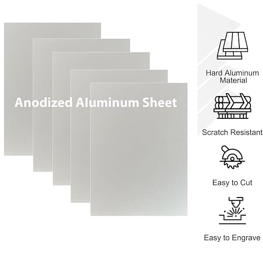10Pcs Silver Anodized Aluminum Sheet 5" x 7" x 1/32" Corrosion-Resistant Metal - Image 3