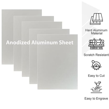 10Pcs Silver Anodized Aluminum Sheet 5" x 7" x 1/32" Corrosion-Resistant Metal - Image 3