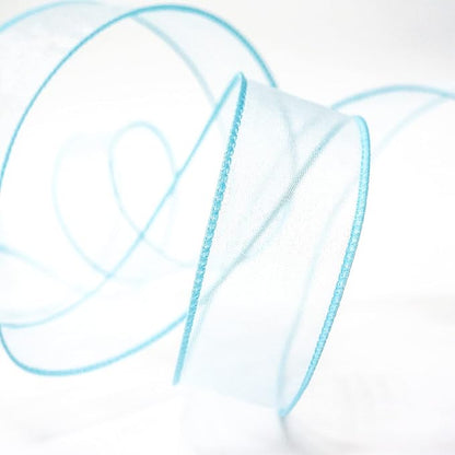 CT CRAFT LLC Sheer Organza Wired Ribbon 1.5" x 50Yards Blue - Image 3