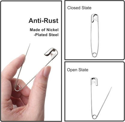 200 PCS 55mm / 2.2 Inch Safety Pins Heavy Duty Quilting Pins, Large Safety Pins - Image 3