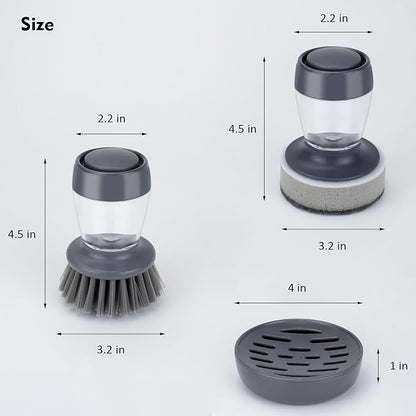 Dish Brush with Soap Dispenser, Kitchen Scrub Brush - Image 9