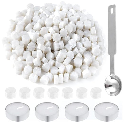 500 Pcs White Wax Seal Beads Set by LooksForwardtoSeeingYou