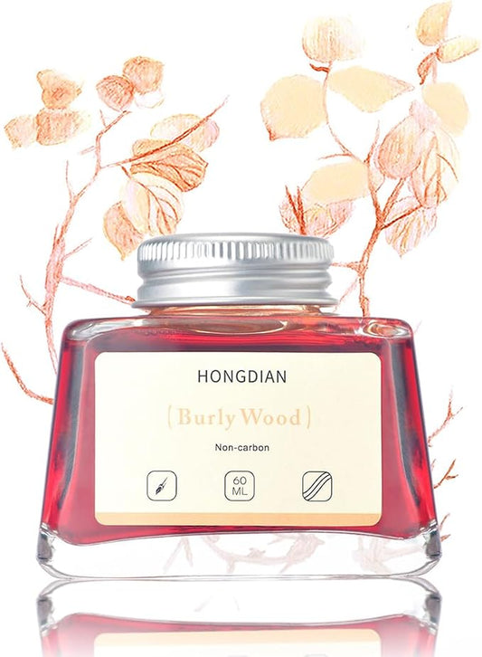 Hongdian Fountain Pen Bottled Ink Burly Wood Color, 60ml Non Carbon Inkwell by Asvine