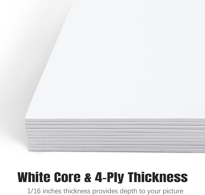 AUEAR, 10 Pack 16x20 Uncut Matte Boards White Photo Mat Board Great - Image 4