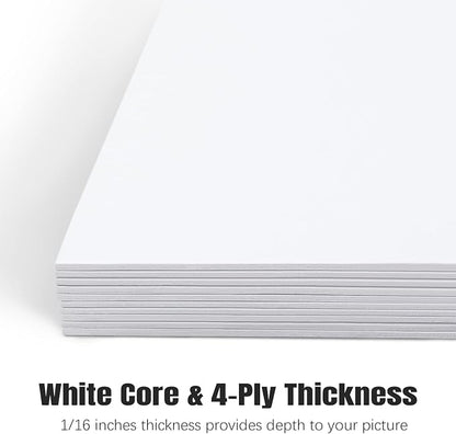AUEAR, 10 Pack 16x20 Uncut Matte Boards White Photo Mat Board Great - Image 4