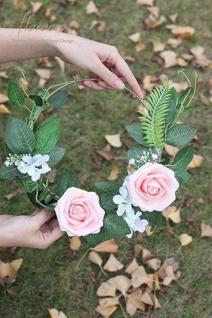 Floroom Artificial Flowers 50pcs Real Looking Blush Heirloom Foam Fake Roses - Image 6