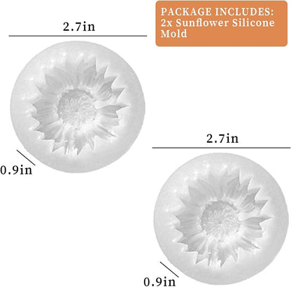 Wehous 2PCS Sunflower Candle Mold Unique Flower Silicone Fondant Chocolate Cake - Image 3