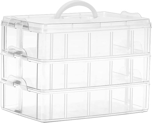 Sooyee 3-Tier Stackable Craft Organizers and Storage Box Plastic by Sooyee
