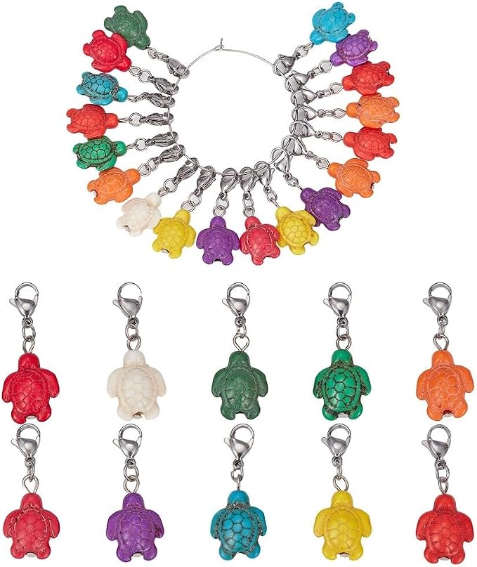 SUNNYCLUE Turtle Beads Stitch Markers by SUNNYCLUE