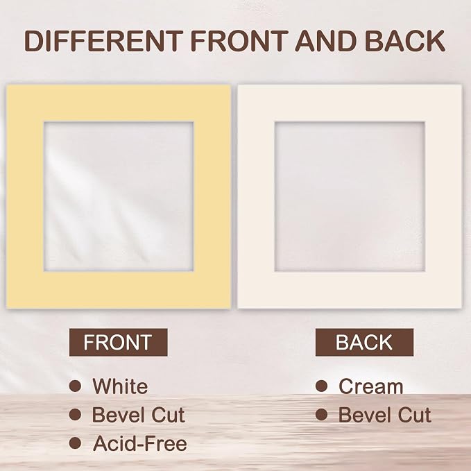 15 Pack 12x12 Picture Mats, Mixed Colors Frame Mattes - Image 4
