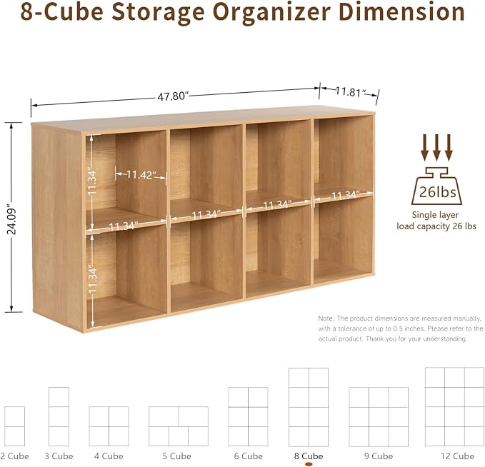 Wooden 8-Cube Storage Organizer - Image 3