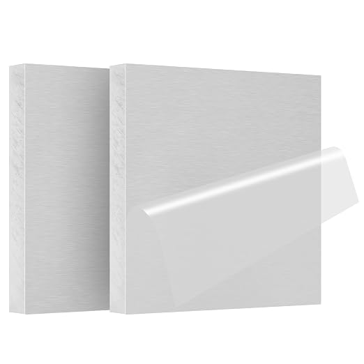 2Pack 6061 T651 Aluminum Sheet Metal 4 x 4 x 1/2Inch Flat Plain Thickened by Lswteiz