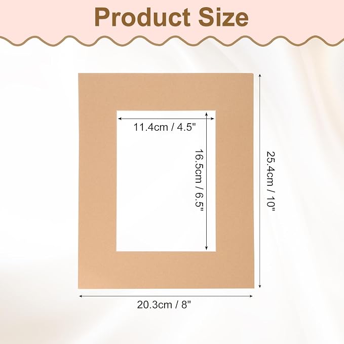 Picture Mats, 8 x 10 for 5 x 7 Pictures Acid Free White Core Bevel Cut Frame - Image 2