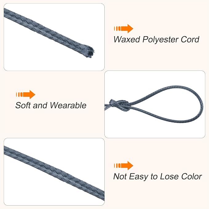 MECCANIXITY Waxed Cord 0.8mm Waxed Polyester Cord 175 Yard Wax String - Image 3
