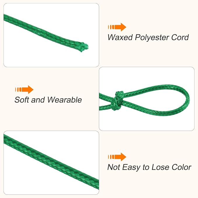 MECCANIXITY Waxed Cord 0.5mm Waxed Polyester Cord 175 Yard Wax String - Image 3