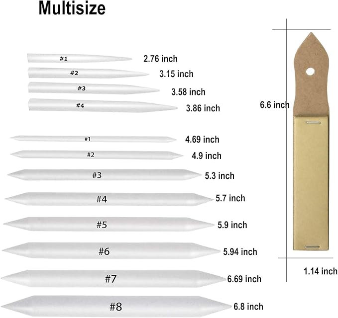 33 Pcs Blending Stumps and Tortillions Paper Art Blenders Drawing - Image 6