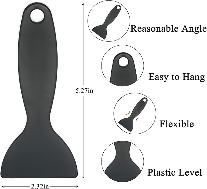 10pcs Plastic Spatula Paint Scrapers, Flexible Resin Scraper Putty Knife Air - Image 2