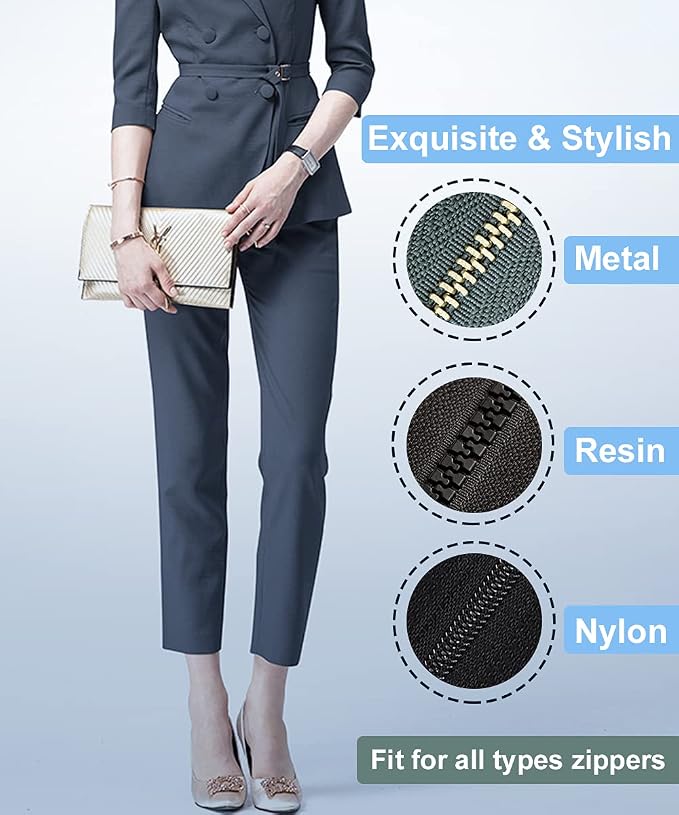 Zipper Repair Kit, Upgraded Zipper Replacement Slider Kit, Include Zipper Pull - Image 3