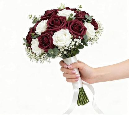 Artificial Flowers Foam Fake Roses 25pcs Dark Red Roses - Image 5