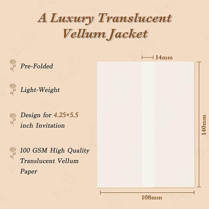 60 Pack Pre-Folded Vellum Jackets - Image 2