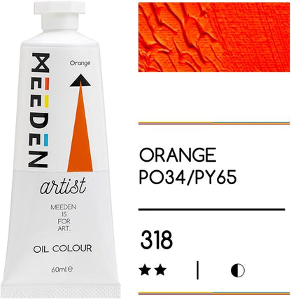 MEEDEN Artist Grade Oil Paint: Orange - 60ml/2oz Tube - Professional Art Paints - Image 2
