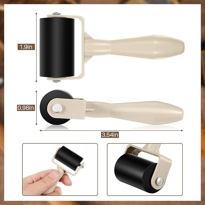 Frienda 8 Pcs Rubber Brayer Rollers 1.9 Inch Rubber Ink Roller - Image 2