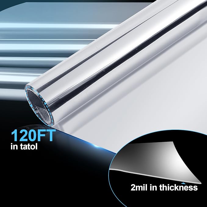 Highly Reflective Mylar Film Roll 4FT x 120FT, 2 Mil Silver, - Image 5