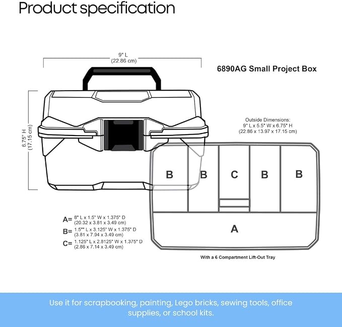ArtBin 6890AG Small Project Box, Portable Art & Craft Organizer - Image 7
