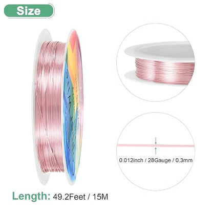 0.3 mm/28 Gauge Copper Wire for Jewelry Making, 49.2FT Copper Beading Craft - Image 3