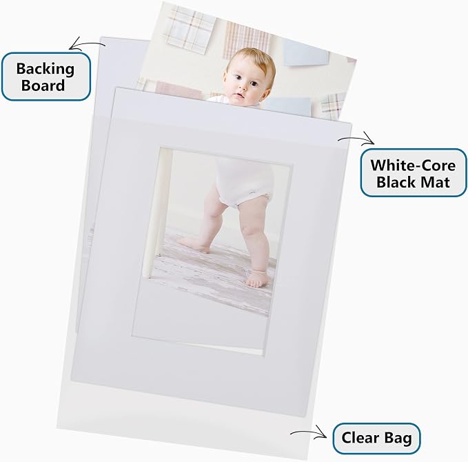 Somime 10 Pack White Photo Mats 11x14 - Image 5